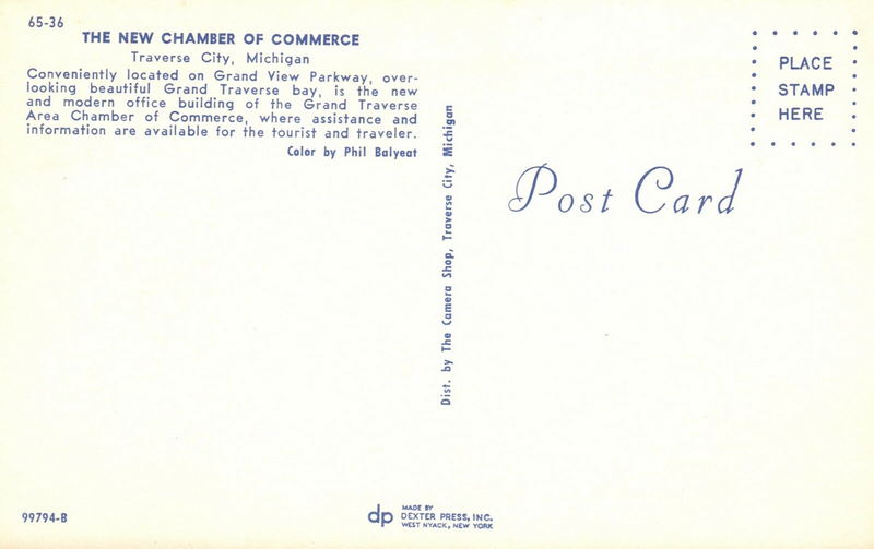 Traverse Area Chamber of Commerce - Vintage Postcard (newer photo)